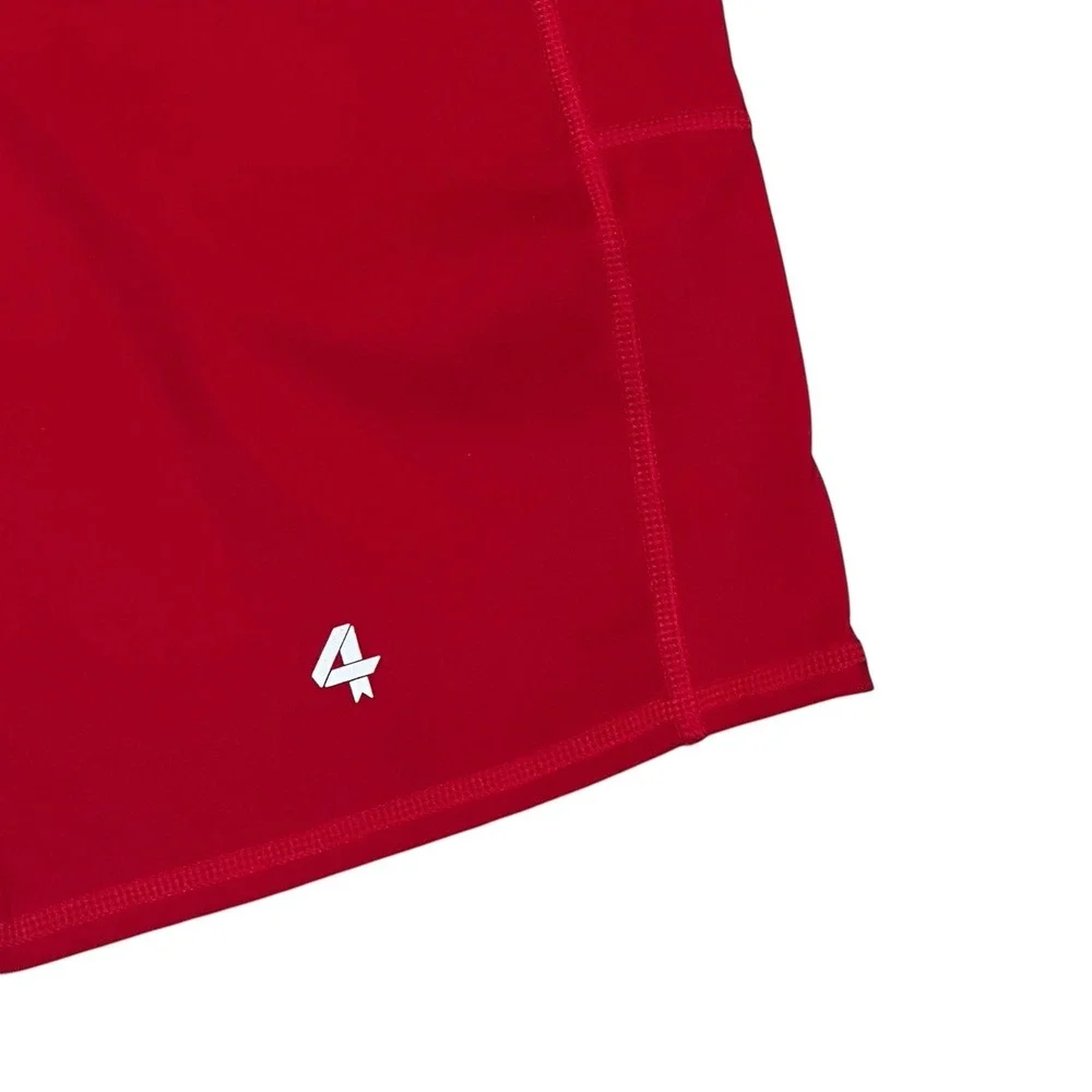 Four Laps Plyo High Rise Compression‎ Bike Shorts Women's Sz Large Red Active